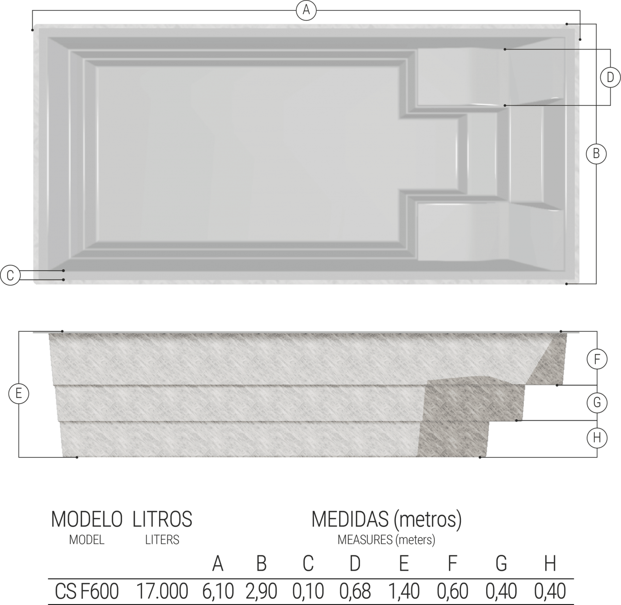 COSTA DO SAUIPE  F600 - 6,10X2,90X1,40