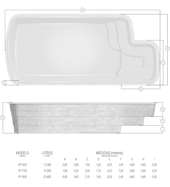 IPANEMA F600 - 6,00X2,80X1,40M