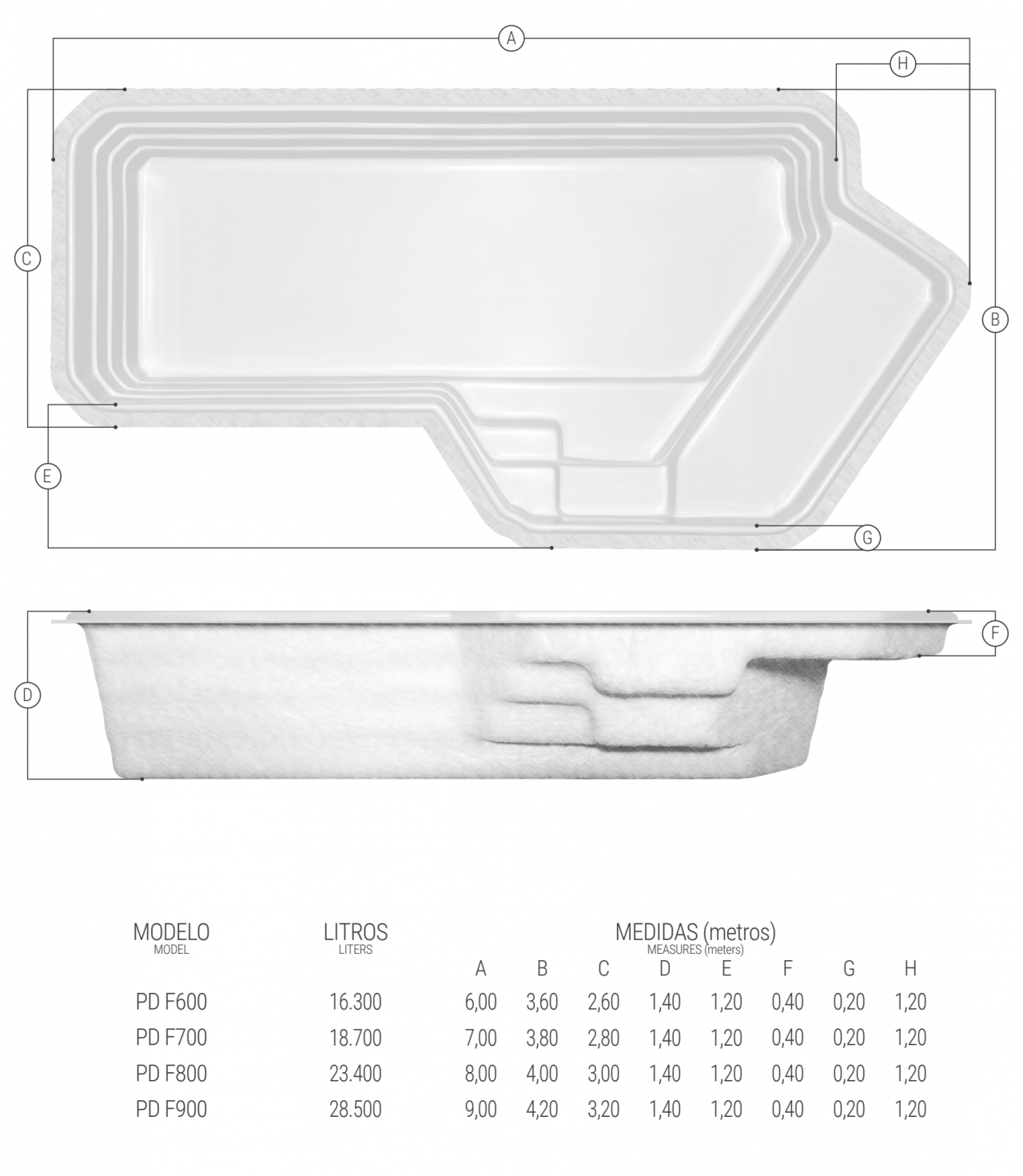 PRAIA DOURADA F700 - 7,00X3,80X1,40M