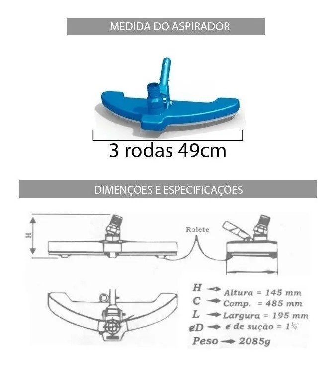 ASPIRADOR JUMBO 3 RODAS - SODRAMAR