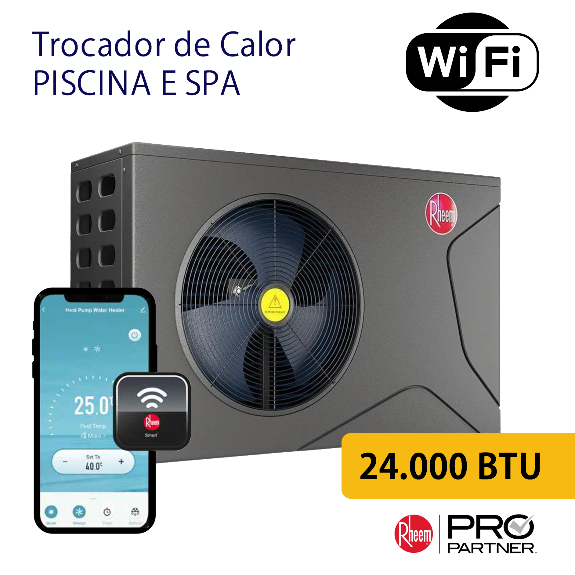 BOMBA DE CALOR RHEEM 24.700 BTU - (15 À 30M³)