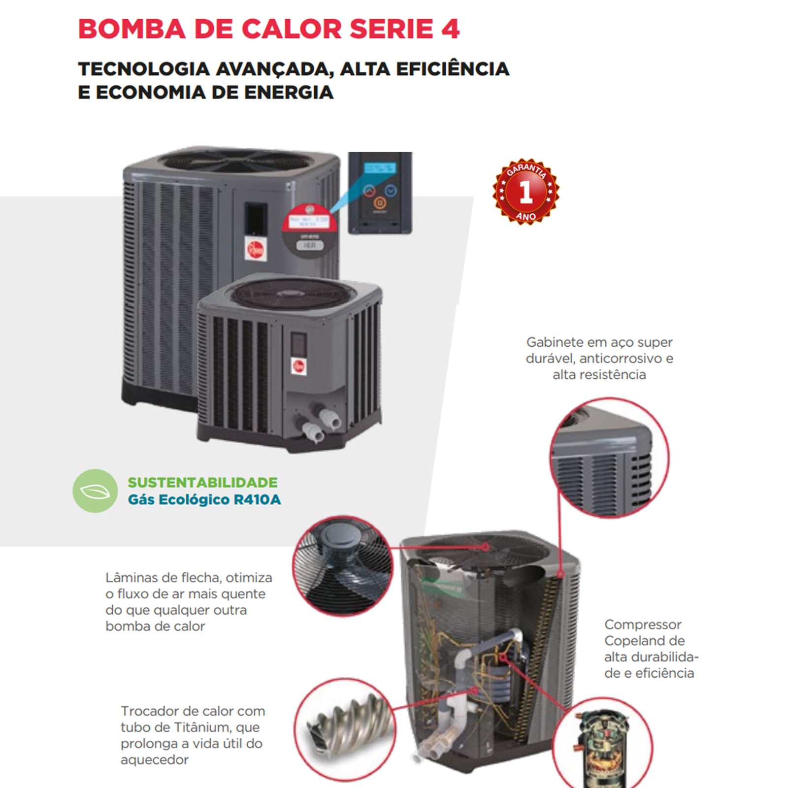 BOMBA DE CALOR RHEEM 133.000 BTU - (114 À 227M³)